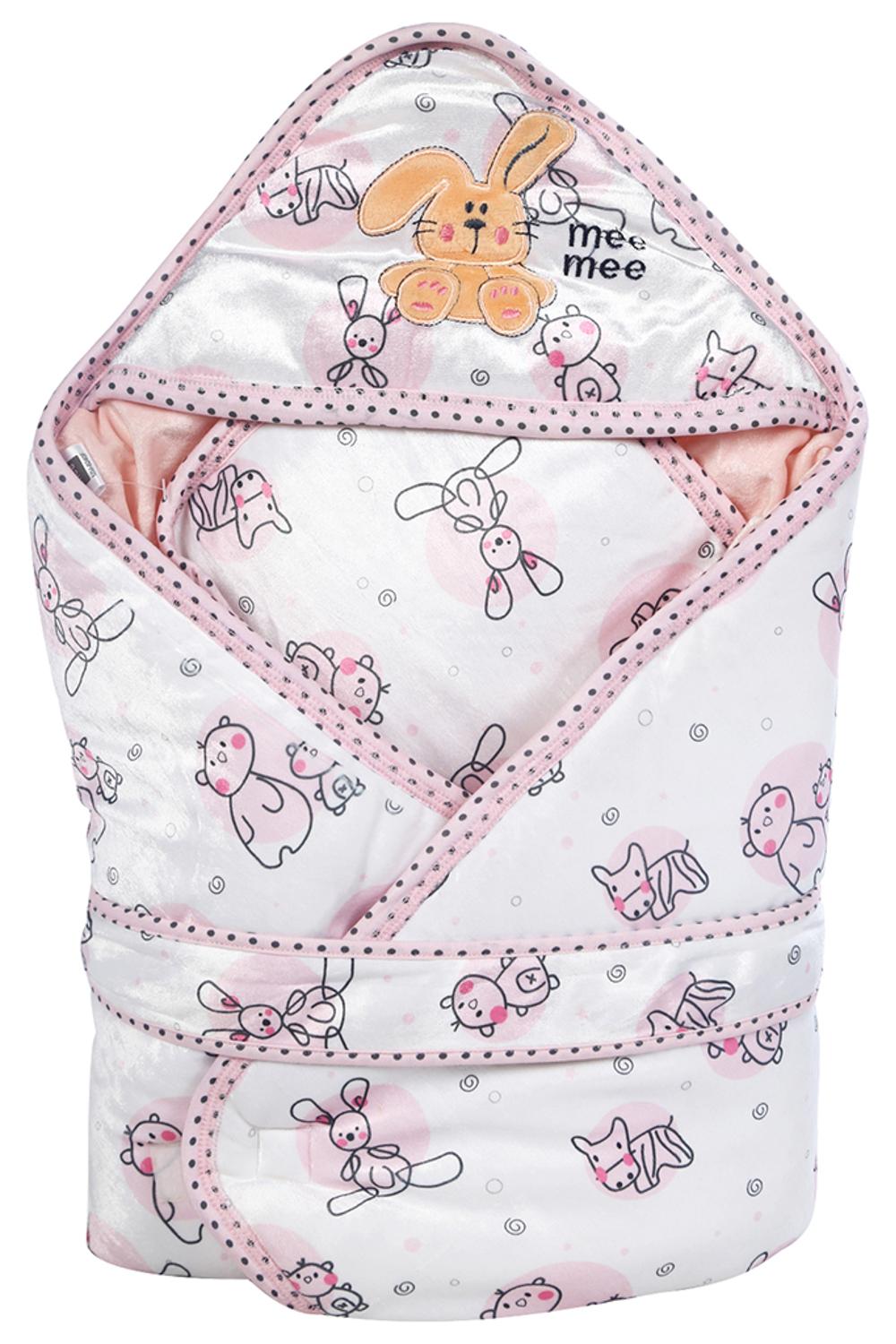Pink Animal Patch Wrapper with Hood